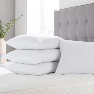 Bounce Back Hollowfibre Pillows – Soft & Fluffy, Hypoallergenic, Breathable, Extra Support, Machine Washable – Pack of 2, 4, or 6