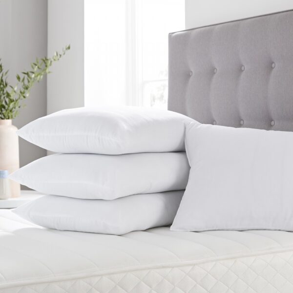 Bounce Back Hollowfibre Pillows – Soft & Fluffy, Hypoallergenic, Breathable, Extra Support, Machine Washable – Pack of 2, 4, or 6