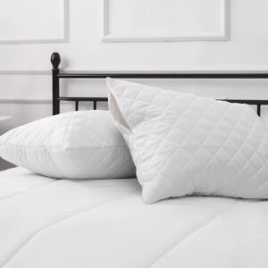 Microfiber Quilted Pillows – Ultra-Soft & Fluffy, Hypoallergenic, Breathable, Supportive & Machine Washable – Pack of 2 or 4